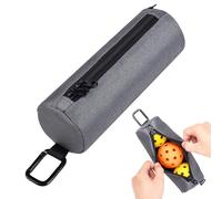 Cosmos Pickleball Ball Holder Bag, Tennis Ball Bag, Portable Storage Bag with Hooks, Travel Accessory Bag for 3 Pickleball Balls, Ball Not Included, Gray, Sporty