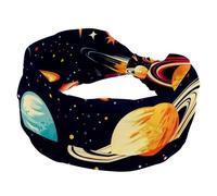 Cosmos Planets Comets Night Sky Galaxy Pattern Sports Headbands for Women, Elastic Sports Hair Bands Nurse Wide Turban for Workouts Yoga Gym Tennis