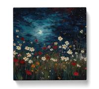 Cosmos Post-Impressionism Canvas Print | Gallery Wrapped 30mm Frame Wall Art | 20x20 inches | Ready to Hang | Impressionist Picture | Living Room Bedroom Lounge Office