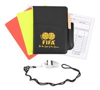Cosmos Soccer Referee Card Set Red Card Yellow Card Wallet Set with Metal Referee Whistle & Score Sheets, Soccer Referee Accessories Kit for Soccer Football Match Sports Game