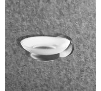 Cosmos Tec Soap Holder with Glass Insert Stainless Steel Matte, Satin Glass