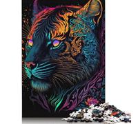 Cosmos Tiger Jigsaw Puzzle for Adults 500 Pieces Wooden Jigsaws Puzzles Decompression Game Toy Puzzle Challenging Game 500pcs (52x38cm)