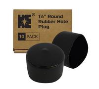 Cosmostar 1.5" Round Rubber Hole Plugs - Fit 1.50" to 1.56" Outer Diameter Tube | Black End Caps for Metal Pipes - Durable, Easy Glide, Secure Fit (10-Pack)
