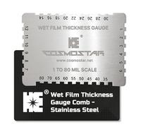 Cosmostar Wet Film Thickness Gauge Comb - 1-80 Mil Scale, Stainless Steel Coating Thickness Measurement Tool for Paints, Resins, Varnishes, and Gel Coats