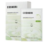 COSNORI AVOCADO PURE SHEET MASK (10pc) - Clean, Hydrating and Soothing for Dry skin, Korean Face Mask- Avocado Extract, 0.81oz x 10pc