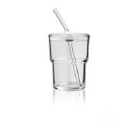 cosnou 13OZ/400ML Ice Coffee Glass Tumbler with Straw and Lid Sealed Carry On, Thick Wall Water Glass Cup Mug Tea (Clear)