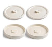 Cosnou Ceramic Margarita Salt Rimmer with Lid Set of 2 Home Bar Accessories for Seasoning - Rimmers for Drinks - Bartender Kit Tools - Bar Decor ，Sugar Salt Rimmer Plate （Hand Make）