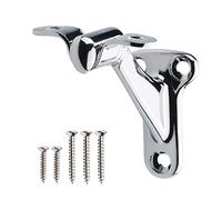 Cosnys 3 Pack Polished Chrome handrail bracket,Handrail Stair Brackets 3" Heavy Duty Support Hardware for Stairways, Home or Office Staircase Hand Rail Bracket with Screws,Installation Railing Bracket