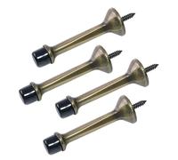 Cosnys 4 Pack 3" Heavy Duty Solid Rigid Door Stop with Black Soft Rubber Tip, Zinc Metal Door Stopper Protect Wall & Door, Antique Bronze Door Stops,Door Stopper Wall Protector