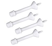 Cosnys 4 Pack 3" Heavy Duty Solid Rigid Door Stop with White Soft Rubber Tip, Zinc Metal Door Stopper Protect Wall & Door,White Door Stops,Door Stopper Wall Protector