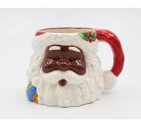 Coso 56565 African American Santa Coffee Mug, Ceramic, Red/White/Black