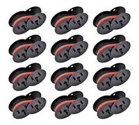 Cosob 12 Pack Calculator Ribbon Replacement for GR24BR Porelon 11216 Universal Twin Spool Ribbon Compatible with Sharp El-1197 PIII,Canon Mp11dx Printer (Black and Red)