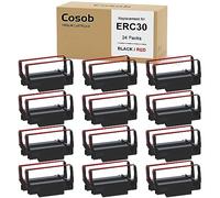 COSOB Replacement for ERC 30/34/38 B/R Ribbons 24 Pack,Black and Red(Individually Sealed)