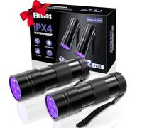 COSOOS 2 Pack UV Torch, 12 LED Handheld Blacklight Flashlight 395nm Mini Light Torch Detector for Dog Pet Urine Stains, Bed Bugs and Scorpions. (Batteries not Included)