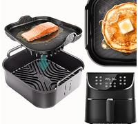 COSORI 5.5L Silicone Air Fryer Liners | Airflow Pro™ Liner + Flat Oil Mat | Dual-Mode Airflow or Flat Oil Cooking | 3mm Thick, 15mm Ridges | COSORI 5.5L Air Fryer Accessories | by iStock Kitchen