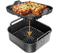 COSORI 5.5L Silicone Air Fryer Liners | Airflow Pro™ Liner + Flexbase™ Insert | One Liner. Two Cooking Modes. | 3mm Thick, 15mm Airflow Ridges | Ninja AF180UK Accessories | by iStock Kitchen