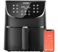 COSORI 5.5L Smart Air Fryer Oven, 200 Recipes(Cookbook & Online), APP Control, Square & Removable Basket, 13 Cooking Functions, Roast, Bake, Reheat, Dishwasher Safe, Black