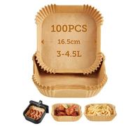 COSORI Air Fryer Liners,100 PCS Unbleached Non-Stick Square Disposable Airfryer Paper Liner, 6.5 inch for 3 to 4.5L Basket, Accessories for Air Fryer, Oven, Microwave, Oil and Water Proof