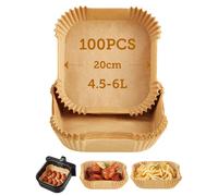 COSORI Air Fryer Liners,100 PCS Unbleached Non-Stick Square Disposable Airfryer Paper Liner, 7.9 inch for 4.5 to 6L Basket, Accessories for Air Fryer, Oven, Microwave, Oil and Water Proof