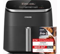 COSORI Air Fryer TurboBlaze, 6L Compact Design, 9 Functions with 5 Auto Fan Speeds Airflow System, Fast and Energy Saving, 30℃ to 230℃, Quiet, 110+ Recipes, Oil Free, Non-stick, Dishwasher Safe