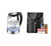COSORI Kettle and Toaster Sets, 3000W Rapid Boil Kettle & Toaster Air Fryer 5.5L Capacity,Oil Free, Energy and Time Saver with 11 Presets with 100 Recipes Cookbook, Non-Stick, Dishwasher Safe Basket