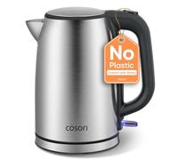 Cosori Kettle, Plastic-Free Water Contact, Kettles Electric Brushed Stainless Steel Durable Filter, 3000W Fast Boil Automatic Shut Off & Boil-Dry Protection, Hot Water Boiler & Heater, 1.7L
