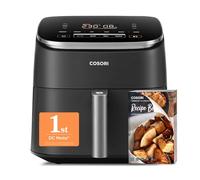 Cosori Air Fryer TurboBlaze 6L, Serves 3-6, 9-in-1 Fast & Energy-Saving, 5 Fan Speeds, 30-230°C, Quiet,Non-stick, Dishwasher-Safe, Recipe Book Included