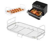 COSORI TwinFry Rack, 304 Stainless Steel Dehydrator Rack for Baking and Roasting, Suitable for Air Fryer, Oven, Microwave, Non-Stick Cooking Accessory, Easy to Clean, Silver