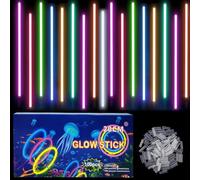 COSORO 100Pcs Multicolour Glow Sticks Party Packs for Glow in the Dark Party Supplies,Children Glow Stick Necklaces Bracelets,20cm Glowsticks Bulk for Kids Adults Halloween Christmas Party Bag Fillers
