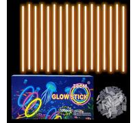 COSORO 100Pcs Orange Glow Sticks Party Packs for Glow in the Dark Party Supplies,Children Glow Stick Necklaces Bracelets,20cm Glowsticks Bulk for Kids Adults Halloween Christmas Party Bag Fillers