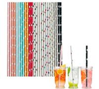 COSORO 100pcs Paper Straws Biodegradable Disposable Straws,Star Colored Paper Drinking Straws Juice Coffee Cold Cocktail Straws for Birthday Wedding Bridal/Baby Shower Party Straws Drink Accessories