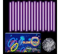 COSORO 100Pcs Purple Glow Sticks Party Packs for Glow in the Dark Party Supplies,Children Glow Stick Necklaces Bracelets,20cm Glowsticks Bulk for Kids Adults Halloween Christmas Party Bag Fillers