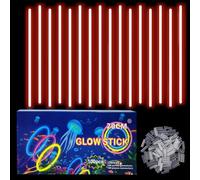 COSORO 100Pcs Red Glow Sticks Party Packs for Glow in the Dark Party Supplies,Children Glow Stick Necklaces Bracelets,20cm Glowsticks Bulk for Kids Adults Halloween Christmas Party Bag Fillers