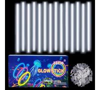 COSORO 100Pcs White Glow Sticks Party Packs for Glow in the Dark Party Supplies,Children Glow Stick Necklaces Bracelets,20cm Glowsticks Bulk for Kids Adults Halloween Christmas Party Bag Fillers