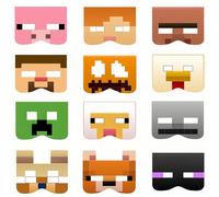 COSORO 12pcs Kids Mc Masks for Party Bag Fillers,Mc Card Mask Costumes Toy Party Favors Children Masks Dress Up Cosplay Mask for Boys Masquerade Birthday M-inecraft Games Decorations