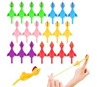 COSORO 20 Pieces Slingshot Chicken Finger Slingshot Chicken Toy Rubber Elastic Stretch Bands for Children, Funny Toys Flight Gifts for Birthday Parties Easter and Christmas