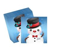 COSORO 20Pcs Christmas Party Paper Napkins Xmas Serviette Napkin,Christmas Table Decorations Blue Snowman Pattern Napkins Tissue Paper Luncheon Dinner Napkins for Christmas Party Supplies