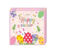 COSORO 20pcs Easter Party Napkins - Pink Bunny Eggs Pattern, Table Decorations for Luncheon & Dinner