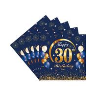 COSORO 20pcs Navy Blue Gold 30th Napkins Serviettes,Happy 30th Birthday Paper Serviettes Napkins for Men Women 30th Birthday Table Decorations,30th Birthday Party Tissue 30th Table Napkins for Him Her