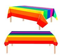 COSORO 2Pcs Rainbow Table Cloth Party,137x274cm Gay Pride Party Tablecloths Birthday Tablecloth Plastic Table Cover for Kids Birthday,LGBT Rainbows Parties Table Decorations Supplies