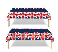 COSORO 2Pcs VE Day Party Table Cloth for 2025 VE Day 80th Anniversary Decorations,137x274cm Plastic Tablecloths 80 Years Victory In Europe Table Cover for Celebrate VE Day 80 Years Table Decorations