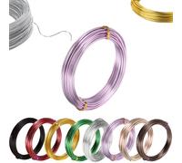 COSORO 30m PinkAluminum Craft Wire 12 Gauge,2mm Thick Crafting Wire Bendable Sculpting Wires,Weaving Wrapping Florist Wire for Jewellery Making,Modelling,Bead Floral Making Skeleton Wires