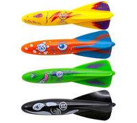 COSORO 4Pcs Diving Rocket Torpedoes Toys Swimming Pool Sinking Toy Swimming Sinkers for Kids 7-12,Underwater Diving Toys,Dive Torpedoes Water Swim Underwater Pool Training Toy for Girls Boys