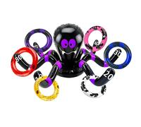 COSORO 7pcs Halloween Ring Toss Game Purple Black Inflatable Spider Ring Toss Toys,Fun Halloween Party Games Target Toss Toy Set for Kids,Adults Family Indoor Outdoor Halloweens Party Toss Games Props