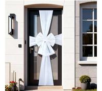 COSORO Large Christmas Bow for Front Door White,Xmas Door Bow with Diamante,Large Outdoor Christmas Decorations,Outside White Giant Bows for Cabinet Tree Wedding Xmas Party Front Porch Decoration