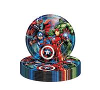 COSORO Marvel Avengers Superhero Paper Plates 9'',16Pcs Superhero Party Tableware Disposable Plate,Avengers Party Decor Captain America Iron Man Paper Plates Kids Boys Birthday Marvel Party Supplies