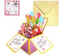 cosoro Pink Gold Pop Up 13th Birthday Card for Girls Her 13 Years Birthday Gifts,Kids 13th Birthday 3D Pop-Up Greeting Card with Note and Envelope for Grandpa Daughter Sister Friend Partner