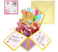 cosoro Pink Gold Pop Up 18th Birthday Card for Girls Her 18 Years Birthday Gifts,Kids 18th Birthday 3D Pop-Up Greeting Card with Note and Envelope for Grandpa Daughter Sister Friend Partner