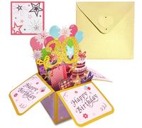 COSORO Pink Gold Pop Up 30th Birthday Card for Women Her 30 Years Birthday Gifts,Female 30th Birthday 3D Pop-Up Greeting Card with Note and Envelope for Daughter Mom Grandma Wife Sister Friend Partner