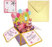 COSORO Pink Gold Pop Up 40th Birthday Card for Women Her 40 Years Birthday Gifts,Female 40th Birthday 3D Pop-Up Greeting Card with Note and Envelope for Daughter Mom Grandma Wife Sister Friend Partner